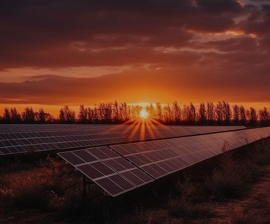 Sun Sets Renewable Energy Futuristic Landscape Generated By Ai 1